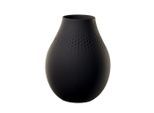 Dekovase VILLEROY & BOCH "Vase Perle Manufacture Collier 20 cm", schwarz (noir), Vasen