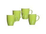 Becher RITZENHOFF & BREKER "Kaffeebecher Doppio 320 ml 4er Set", grün, Porzellan, Trinkgefäße, Becher