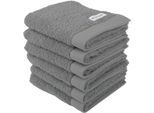 Gästehandtuch TOM TAILOR HOME "COLOR BATH", grau (moody grau), B:30cm L:50cm, Frottier, Frottier, Handtücher, 100% Baumwolle, 30x50 cm, uni, große Farbauswahl