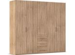 Drehtürenschrank RAUCH "Kleiderschrank Schrank Garderobe Schlafzimmerschrank EVELYN", braun (eiche sonoma), B:251cm H:223cm T:60cm, Holzwerkstoff, Schränke, Drehtürenschrank, in elegantem Stil mit Schubladen 3 Breiten und 2 Höhen MADE IN GERMANY