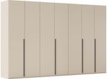 Drehtürenschrank RAUCH "Kleiderschrank Schrank Garderobe Wäscheschrank BESTSELLER MONTCLAR", beige (beige (champagner), griffe graphit), B:350cm H:223cm T:60cm, Holzwerkstoff, Schränke, Drehtürenschrank, Front in Glas/Hochglanz/Dekor/Grauspiegel in 5 Breiten MADE IN GERMANY, Topseller
