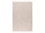 Teppich KAYOOM "Reef 225", beige, B:80cm H:9mm L:150cm, Polypropylen, Teppiche, Teppich, Kurzflor, Struktur, mit Fransen, Wohnzimmer