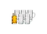 Bierkrug STÖLZLE "Bierkrüge Isar 500 ml 6er Set transparent", bunt (transparent), Glas, Trinkgefäße
