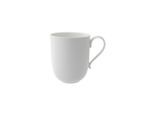 Becher VILLEROY & BOCH "Latte Macchiato Becher New Cottage Basic 370 ml weiß", weiß, Porzellan, Trinkgefäße, Becher