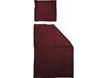 Bettwäsche ADAM "Feathers", rot (dunkelrot, rot), B/L: 155cm x 220cm, 1 Stk., 1 Stk., Renforcé, B/L: 80cm x 80cm, 2 Stk., Renforcé, Obermaterial: 100% Baumwolle, Bettwäsche, Bettwäsche, aus 100 % Bio-Baumwolle, 2 teilig - Bettwäsche Set