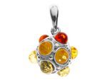 Kettenanhänger OSTSEE-SCHMUCK "- Discokugel 14 mm - Silber 925/000 - Bernstein" Gr. 32, silber (silber 925, silberfarben, weiß), Schmuckanhänger, Damen, Silber 925 (Sterlingsilber), Kettenanhänger