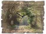 Wanduhr ARTLAND "Holzuhr Sonniger Wald", grün, B:40cm H:30cm T:0,6cm, Wanduhren, Wanduhr, wahlweise mit Quarz- oder Funkuhrwerk, lautlos ohne Tickgeräusche