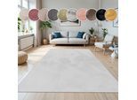Fellteppich PACO HOME "Kunstfell Soft 380", weiß, B:140cm H:14mm L:200cm, Polyester, Teppiche, Fellteppich, Langflor, Kuschelteppich - besonders weich, Uni-Farben