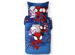 Kinderbettwäsche MARVEL "Marvel Spidey Bettbezug-Set 135x200 cm + Kissenbezug 80x80 cm", blau, B/L: 137cm x 200cm, 1 Stk., 1 Stk., Washed Cotton, B/L: 80cm x 80cm, 2 tlg., Washed Cotton, Obermaterial: 100% Baumwolle, Bettwäsche, 100 % Baumwolle, maschinenwaschbar, wendbar