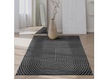 Teppich THE CARPET "Santo Plus", grau (anthrazit), B:80cm H:5mm L:150cm, Polypropylen, Teppiche, Teppich, Plus moderner robuster In und Outdoor Teppich