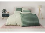 Bettwäsche OTTO HOME "Katja", grün, B/L: 155cm x 220cm, 1 Stk., 1 Stk., Linon, B/L: 80cm x 80cm, 2, Linon, Obermaterial: 100% Baumwolle, Bettwäsche, Bettwäsche, Bettwäsche aus Baumwolle, Bettwäsche mit Streifen-Design, Wendeoptik