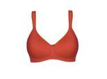 Schalen-BH SUSA "Schalen BH ohne Bügel Milano", Damen, Gr. 75, Cup E, rot (terracotta), Stoff, Obermaterial: 79% Polyamid PA. 13% Elasthan EL. 8% Baumwolle CO., BHs Schalen-BH