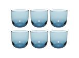 Glas "Wassergläser Like Glass 280 ml 6er Set", blau (ice), 6 tlg., Glas, LIKE. BY VILLEROY & BOCH, Trinkgefäße, GlaeserSet Trinkglas