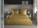 Bettwäsche HECKETT & LANE "Banda", beige (amber gold), B/L: 135cm x 200cm, 1 Stk., 1 Stk., Mako-Satin, B/L: 80cm x 80cm, 2 Stk., Mako-Satin, Obermaterial: 100% Baumwolle, Bettwäsche, Bettwäsche, hochwertiges Mako-Satin, Streifen Satin, Bettwäsche ab 135x200 cm.