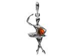 Kettenanhänger OSTSEE-SCHMUCK "- Ballerina - Silber 925/000 - Bernstein" Gr. 38, silber (silber 925, silberfarben, weiß), Schmuckanhänger, Damen, Silber 925 (Sterlingsilber), Kettenanhänger