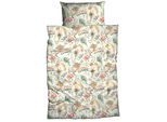 Bettwäsche CASATEX "Clarissa", bunt (ecru, multicolor), B/L: 135cm x 200cm, 1 Stk., 1 Stk., Satin, B/L: 80cm x 80cm, 2 Stk., Satin, Obermaterial: 100% Baumwolle, Bettwäsche, Bettwäsche, frische Farben, verspieltes Design