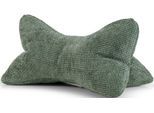 Nackenkissen MAGMA HEIMTEX "ARLO Leseknochen", dunkelgrün, B:0cm H:0cm L:42cm Ø:22cm, Faserbällchen (Polyester), Polyamid, Polyester, Funktionskissen, Ergonomisches und kuscheliges Nackenkissen sowie Buch-/Tabletstütze