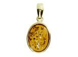 Kettenanhänger OSTSEE-SCHMUCK "- Classic 17x12 mm - Gold 333/000 - Bernstein" Gr. 32, gold (gold 333, goldfarben, gelb), Schmuckanhänger, Damen, Gelbgold 333, Kettenanhänger