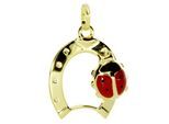 Kettenanhänger OSTSEE-SCHMUCK "- Hufeisen mit Marienkäfer - Gold 333/000 -" Gr. 21, gold (gold 333, goldfarben, gelb), Schmuckanhänger, Damen, Gelbgold 333, Kettenanhänger