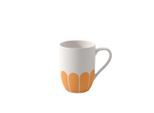 Becher VILLEROY & BOCH "Henkelbecher Fleur Couleur 290 ml", gelb (soleil), 1 tlg., Porzellan, Trinkgefäße, Becher
