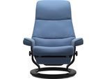 Relaxsessel STRESSLESS "View", blau (lazuli blau batick), B:79cm H:109cm T:77cm, Leder BATICK: BATICK ist ein leicht korrigiertes, durchgefärbtes und genarbtes Möbelleder, bei dem die meisten Unebenheiten und Spuren in der Regel entfernt wurden.;Leder PALOMA: PALOMA ist ein durchgefärbtes Semianilin-Möbelleder mit natürlicher Narbung.;ROHLEDER Stoff Q2 FARON: Ein fester zuverlässiger Bouclé mit ei