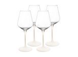 Weißweinglas VILLEROY & BOCH "Weißweingläser Manufacture Rock 380 ml 4er Set weiß-transparent", bunt (weiß, transparent), Glas, Trinkgefäße, Weißweinglas