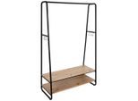 Xora Garderobenständer , Naturfarben, Schwarz , Metall, Holzwerkstoff , 100x160x45 cm , Schuhablage, Hutablage, standfeste Füsse, Jackenhalter , Garderobe, Garderobenständer