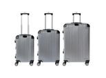 Novel Reisekofferset , Silberfarben , Metall, Kunststoff, Textil , 3-teilig , 30x76x49 cm , Bsci , Zahlenschloss, 360°-Rollensystem, Tragehenkel, Netzfach , Freizeit & Co, Reisekoffer & Taschen