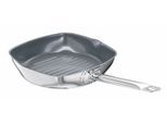 Grillpfanne SCHULTE-UFER "Green Life", silber (silberfarben), B:24cm L:24cm Ø:24cm, Pfannen, Induktion