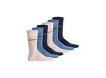 Kurzsocken EMPORIO ARMANI "Socken 6er Pack", Herren, Gr. 40-45, bunt (marine, nude, blau), Obermaterial: 74% Baumwolle CO. 24% Polyamid PA. 2% Elasthan EL., Socken