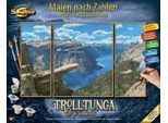 Malen nach Zahlen SCHIPPER "Meisterklasse Triptychon, Trolltunga in Norwegen", bunt, Malvorlagen, KinderB:20cm H:50cm, Made in Germany, B:20cm H:50cm