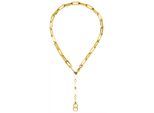 Kette ohne Anhänger JOBO "Paperclip veriabel 7 mm", goldfarben, Halsketten, Damen, Edelstahl, L: 55, Edelstahl goldfarben beschichtet 55 cm
