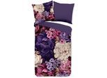 Wendebettwäsche "Triade", lila (violett), B/L: 135cm x 200cm, 1 Stk., 1 Stk., Microfaser, B/L: 80cm x 80cm, 2 Stk., Microfaser, Obermaterial: 100% Polyester, PURE LUXURY COLLECTION, Bettwäsche, Wendebettwäsche, Mikrofaser, Pflegeleicht, Weich, Reißverschluss, Wendeoptik, Blume