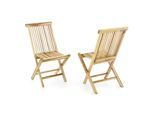 Gartenstuhl VCM "2er Gartenstuhl Hochlehner Klappstuhl Holz Teak", braun, Obermaterial: 100% Holz Wood., Stühle, Gartenstuhl