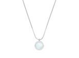 Kette mit Anhänger JOOP "Kreis", silber (edelstahlfarben, kristallweiß), Halsketten, Damen, Edelstahl, L: 50 B: 2mm, mit Zirkonia (synth.), B:2mm