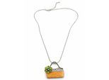 Lange Kette "Borsa", Damen, Gr. onesize, Metall, orange, COLLEZIONE ALESSANDRO, Basic, Halsketten, mit Anhänger in Handtaschenform