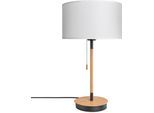 PACO HOME Tischleuchte "EKO CANVAS UNI COLOR", weiß (weiß natur schwarz), Ø 28cm H: 49cm, Leuchten, Nacht Mit Schalter Stofflampe Vintage Skandinavisch, Tischleuchte