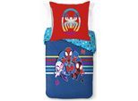 Kinderbettwäsche MARVEL "Marvel Spidey Bettbezug-Set 135x200 cm + Kissenbezug 80x80 cm", bunt (blau), B/L: 137cm x 200cm, 1 Stk., 1 Stk., Washed Cotton, B/L: 80cm x 80cm, 2 tlg., Washed Cotton, Obermaterial: 100% Baumwolle, Bettwäsche, 100 % Baumwolle, maschinenwaschbar, wendbar