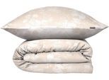 Bettwäsche SCHIESSER "Mona aus elegantem Baumwollsatin mit floralem Design", beige (greige), B/L: 135cm x 200cm, 1 Stk., 1 Stk., Satin, B/L: 80cm x 80cm, 2 tlg., Satin, Obermaterial: 100% Baumwolle, Bettwäsche, Bettwäsche, MADE IN GREEN by OEKO-TEX