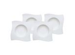 Suppenteller VILLEROY & BOCH "Suppenteller NewWave ø 24 cm 4er Set weiß", weiß, Speiseteller