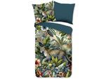 Wendebettwäsche "Raza", bunt (multi), B/L: 135cm x 200cm, 1 Stk., 1 Stk., Microfaser, B/L: 80cm x 80cm, 2 Stk., Microfaser, Obermaterial: 100% Polyester, PURE LUXURY COLLECTION, Bettwäsche, Wendebettwäsche, Mikrofaser, Pflegeleicht, Reißverschluss, Wendeoptik, Dschungel