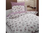 Bettwäsche DYCKHOFF "Vera", lila (beere), B/L: 155cm x 220cm, 1 Stk., 1 Stk., Frottee, B/L: 80cm x 80cm, 2 Stk., Frottee, Obermaterial: 75% Baumwolle, 25% Polyester, Bettwäsche, Bettwäsche, aus Weichfrottier
