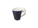 Tasse VILLEROY & BOCH "Tasse Jungfrau NewWave Stars 300 ml weiß-blau", bunt (weiß, blau), Porzellan, Trinkgefäße, Tasse