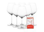 Rotweinglas SPIEGELAU "Burgundergläser + Poliertuch Hi-Lite 734 ml 6er Set transparent", bunt (transparent), Glas, Trinkgefäße, Rotweinglas