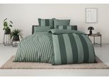 Bettwäsche OTTO HOME "Sari", grün, B/L: 135cm x 200cm, 1 Stk., 1 Stk., Linon, B/L: 80cm x 40cm, 2, Linon, Obermaterial: 100% Baumwolle, Bettwäsche, Bettwäsche, in verschiedenen Qualitäten, moderne Bettwäsche mit Streifen