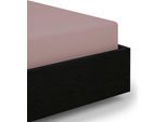 Spannbettlaken HECKETT & LANE "Elementi", rosa (canyon, rose), B:180cm L:220cm, Mako-Satin, Obermaterial: 100% Baumwolle, Bettlaken, Spannbettlaken, Laken aus 100% Baumwolle, hochwertiges Mako-Satin, Betttuch ab 90x200