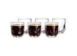 Latte-Macchiato-Glas LEONARDO "Kaffeegläser-Set (1/2/3) Gocce 220 ml 6er Set transparent", bunt (transparent), 6 tlg., Glas, Trinkgefäße, Latte-Macchiato-Glas