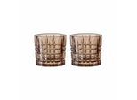 Kerzenhalter NACHTMANN "Teelichthalter Square Votives ø 7,1 x 6,6 cm 2er Set", braun (tobacco), Kerzenhalter, Kerzenhalter