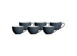 Tasse RITZENHOFF & BREKER "Kaffeetassen Doppio 200 ml 6er Set", grau (anthrazit), Porzellan, Trinkgefäße, Tasse