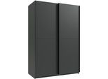 Kleiderschrank WIMEX "Mugano, B/T/H 135 oder 180/65/198cm, Made in Germany", schwarz (grafit, griffe schwarz), B:135cm H:198cm T:65cm, Holzwerkstoff, Schränke, Kleiderschrank, 2 Schwebetüren mit oder ohne Spiegel, Metallgriffe